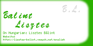 balint lisztes business card
