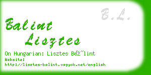 balint lisztes business card